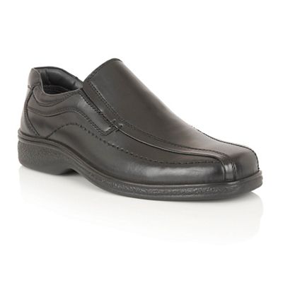Lotus Since 1759 Black leather 'Hayes' slip on loafers
